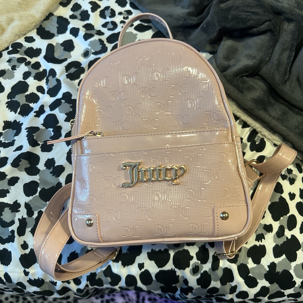 Juicy Couture Pink Compact Backpack with Glossy Finish hardly ever worn